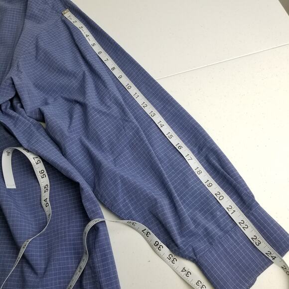 Tommy Hilfiger Vintage Hong Kong  Blue White Button Down Excellent! Size 16 - Picture 5 of 8
